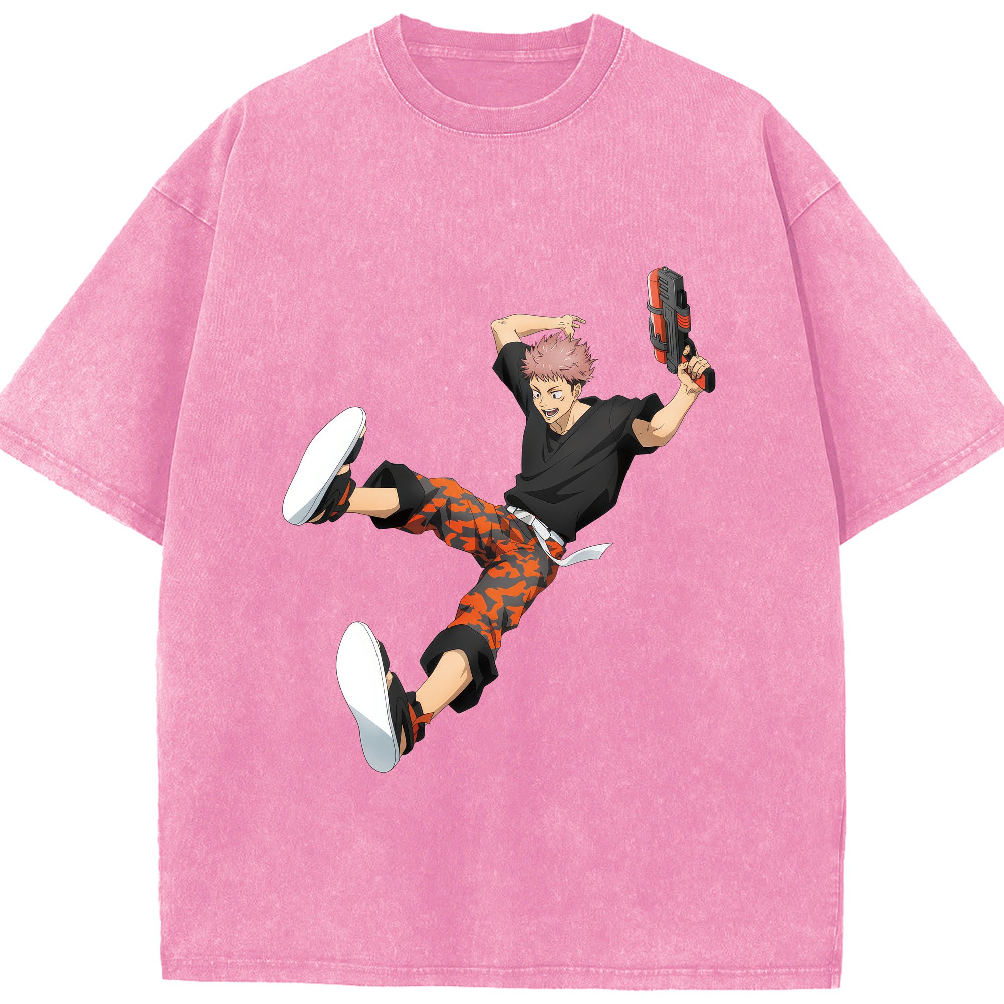 （画像用） 呪術廻戦 Jujutsu Kaisen 綿100% ヴィンテージ風 半袖Tシャツ（フロントプリント）